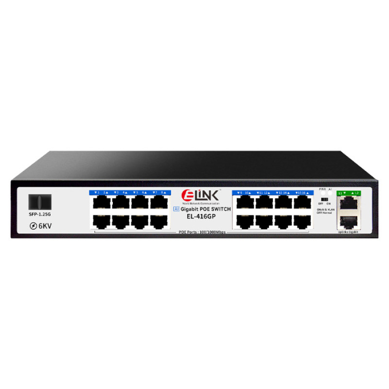 E-Link EL-416GP Gigabit 16-Port PoE+2Uplink+1SFP PoE Switch Review